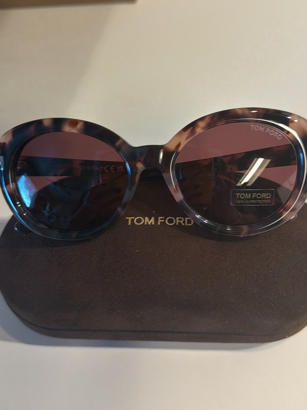 Tom Ford Women’s Tortoiseshell Frame Sunglasses with Brown Lenses
